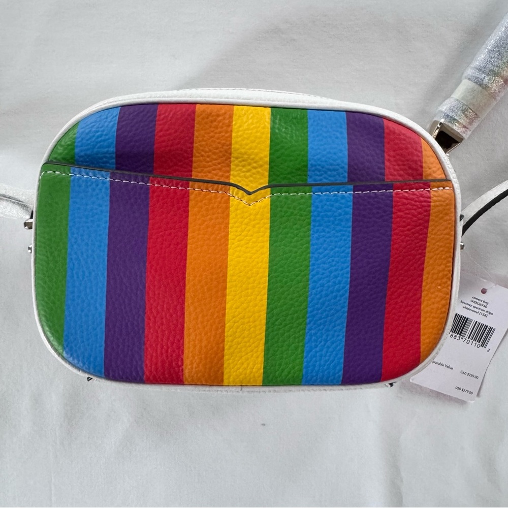 NWT Kate Spade Kourtney Rainbow Stripe Crossbody Camera Bag - Picture 7 of 16